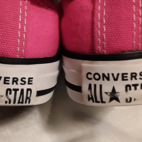 Hot Pink Low Top Classic Converse Sneakers - Picture 4 of 6